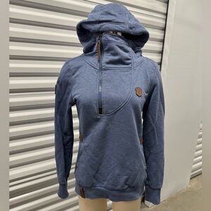 Naketano Dirty B*tch Yeah Quarter Zip Hoodie Blue Medium